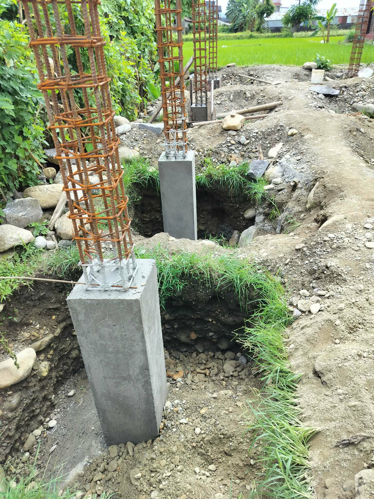 Foundation column reinforcement at a Kamala Construction Pvt. Ltd. site